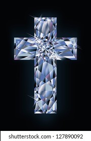 Diamond cross banner, vector illustration