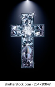 Diamond cross cover, vector illustration