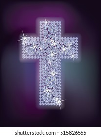 Diamond cross holidays card, vector illustration