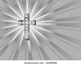 Diamond cross on the grey background