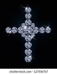 Diamond cross, vector illustration