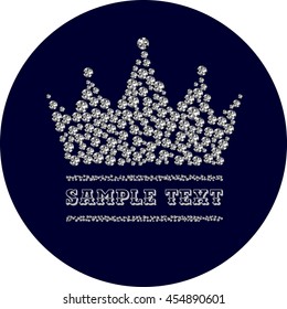 diamond crown in dark blue circle
