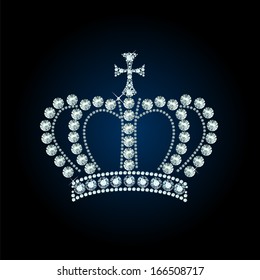 Diamond crown decorated with jewels svg