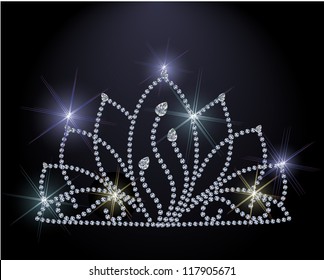 Corona de diamantes con elementos florales