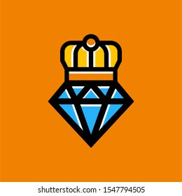 Diamond And Crown Icon Logo