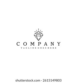 Diamond and crown for jewelry logo design