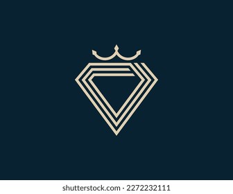 Símbolo del concepto del logotipo de la corona de diamantes Símbolo del elemento Diseño del elemento. Joyería, Logotipo Joyero. Plantilla de ilustración de vector