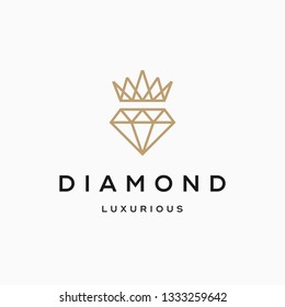 Diamond And Crown Logo Design Template