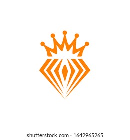 Diamond with crown logo design vector template illustration