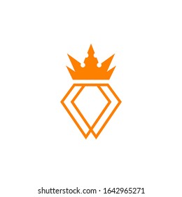 Diamond with crown logo design vector template illustration