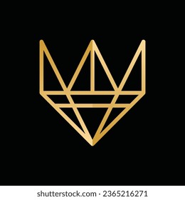 Diamant mit Crown Logo Vector Design, Diamond King Logo Design. Logo-Vorlage für Vektorgrafiken
