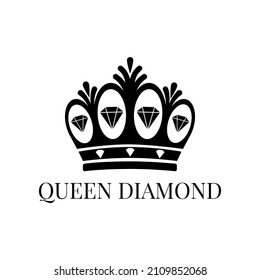 diamond crown queen logo concept