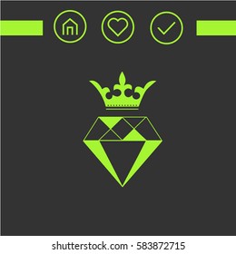 diamond  and crown vector icon. luxury. simple icon for web
