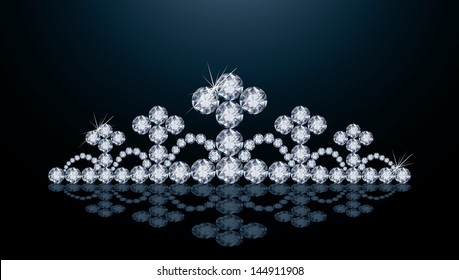 Diamond crown, vector illustration