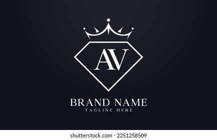 Diamantkrone Vektorgrafik. Luxusqueen-Logo für Schmuckvektor mit Buchstaben