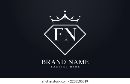 Diamantkrone Vektorgrafik. Luxusqueen-Logo für Schmuckvektor mit Buchstaben