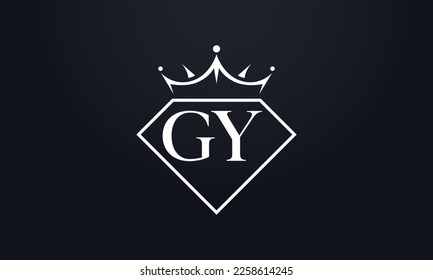 Vector de corona de diamante. Logotipo de reina de lujo para vectores de joyería con letras