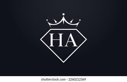 Diamond crown vector. Luxury queen logo for jewelry vector with letters