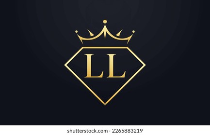 Vector de corona de diamante. Logotipo de reina de lujo para vectores de joyería con letras