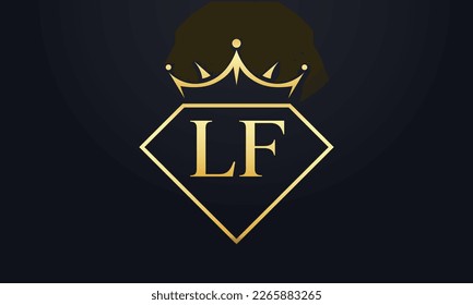 Vector de corona de diamante. Logotipo de reina de lujo para vectores de joyería con letras