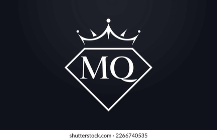 Diamond crown vector. Luxury queen logo for jewelry vector with letters