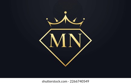 Vector de corona de diamante. Logotipo de reina de lujo para vectores de joyería con letras