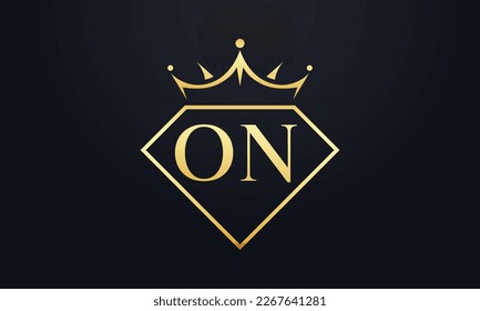 Diamond crown vector. Luxury queen logo for jewelry vector with letters