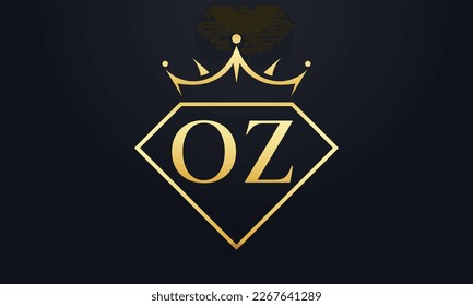 Diamond crown vector. Luxury queen logo for jewelry vector with letters