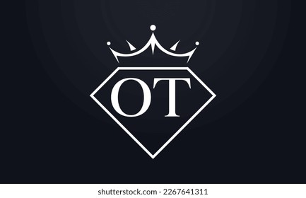 Diamantkrone Vektorgrafik. Luxusqueen-Logo für Schmuckvektor mit Buchstaben