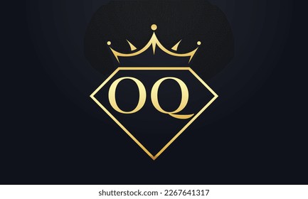 Diamantkrone Vektorgrafik. Luxusqueen-Logo für Schmuckvektor mit Buchstaben