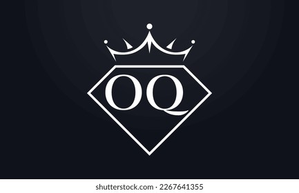 Diamond crown vector. Luxury queen logo for jewelry vector with letters