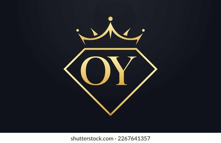 Diamantkrone Vektorgrafik. Luxusqueen-Logo für Schmuckvektor mit Buchstaben