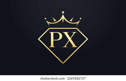 Diamantkrone Vektorgrafik. Luxusqueen-Logo für Schmuckvektor mit Buchstaben
