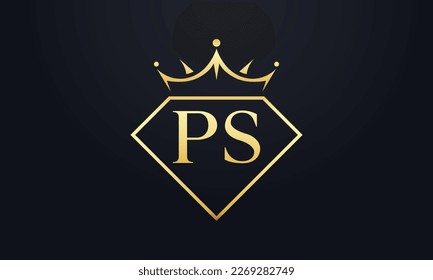 Diamantkrone Vektorgrafik. Luxusqueen-Logo für Schmuckvektor mit Buchstaben