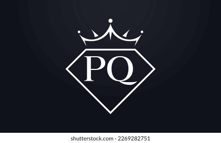 Diamond crown vector. Luxury queen logo for jewelry vector with letters