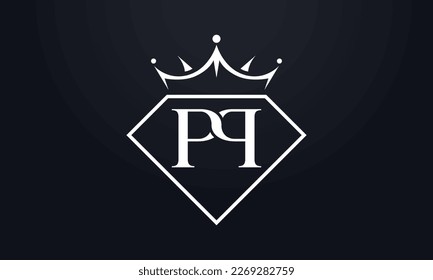 Vector de corona de diamante. Logotipo de reina de lujo para vectores de joyería con letras