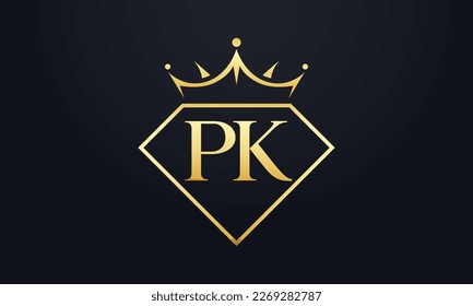 Diamond crown vector. Luxury queen logo for jewelry vector with letters