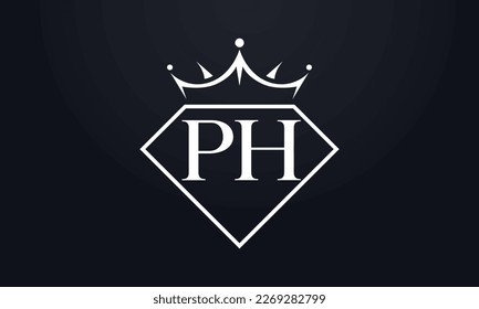 Vector de corona de diamante. Logotipo de reina de lujo para vectores de joyería con letras