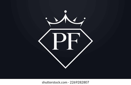 Diamond crown vector. Luxury queen logo for jewelry vector with letters