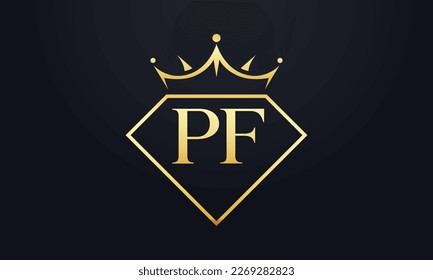 Vector de corona de diamante. Logotipo de reina de lujo para vectores de joyería con letras