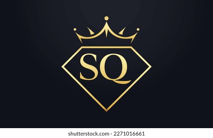 Diamantkrone Vektorgrafik. Luxusqueen-Logo für Schmuckvektor mit Buchstaben