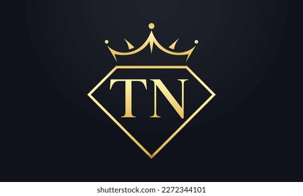Vector de corona de diamante. Logotipo de reina de lujo para vectores de joyería con letras