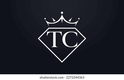 Diamond crown vector. Luxury queen logo for jewelry vector with letters