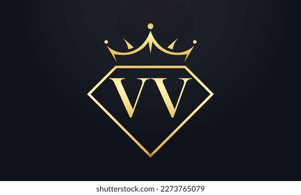 Diamantkrone Vektorgrafik. Luxusqueen-Logo für Schmuckvektor mit Buchstaben