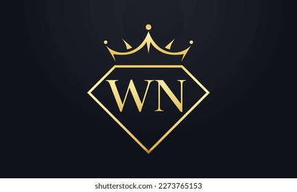 Vector de corona de diamante. Logotipo de reina de lujo para vectores de joyería con letras