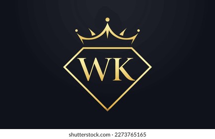 Diamond crown vector. Luxury queen logo for jewelry vector with letters