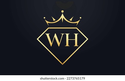 Vector de corona de diamante. Logotipo de reina de lujo para vectores de joyería con letras