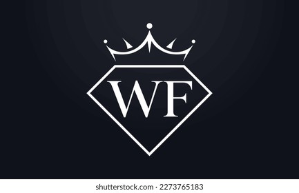 Diamantkrone Vektorgrafik. Luxusqueen-Logo für Schmuckvektor mit Buchstaben