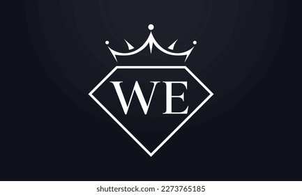 Diamantkrone Vektorgrafik. Luxusqueen-Logo für Schmuckvektor mit Buchstaben
