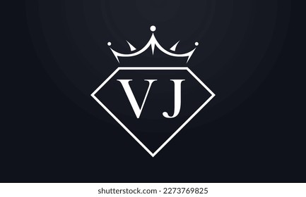 Vector de corona de diamante. Logotipo de reina de lujo para vectores de joyería con letras